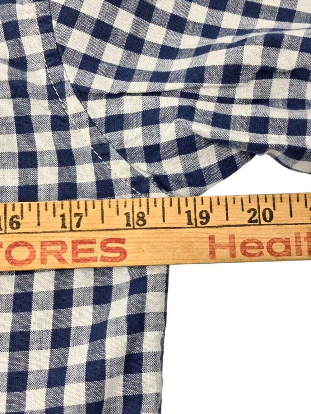 NWT Lands End Blue & White Chambray Check Long Sleeve Button Shirt Boys Size M - Picture 7 of 13